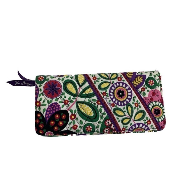 Vera Bradley Flap Fold Magnet Quilted Wallet Viva La Vera Card Cards Bill Fold - Picture 1 of 12